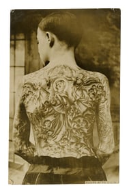 Photograph of Boy Tattooed by Charlie Wagner (New York, ca. 1921) 5 1/2 x 3 1/2 in. (14 x 8.9 cm.)
