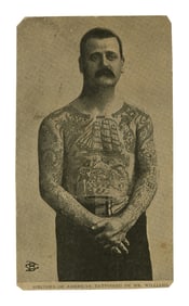 Tattoo Artist John Williams (London, ca. 1897) 4 x 2 1/2 in. (10.2 x 6.4 cm.)