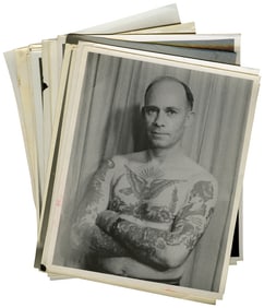 Collection of Eighteen Large Tattoo Photographs (America, ca. 1950) 10 x 8 in. (25.4 x 20.3 cm.)