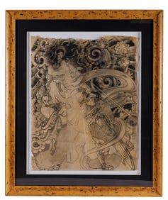 Kuniyoshi Tattoo Back Piece by "Sailor Jerry" Collins (Honolulu, ca. 1965) 23 1/2 x 18 1/2 in. (59.7