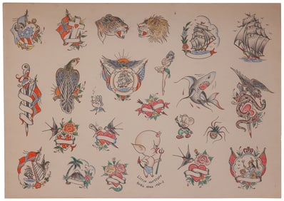 Traditional Tattoo Designs by James Ho (Hong Kong, 1960) 15 x 21 in. (38.1 x 53.3 cm.)