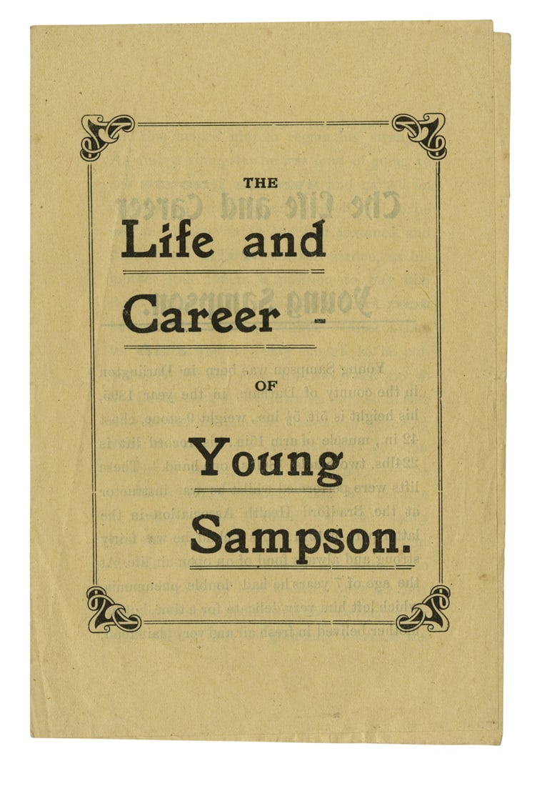 Pitch Book for "Young Sampson," Sideshow Strongman Ivan Rochelle (England, ca. 1915) 7 1/2 x 5 in. (1 of 2)