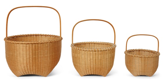 Nest of Shaker Ministry Baskets by Martha Wetherbee (New Hampshire, 1989) Largest: 7 1/2 x 6 in.