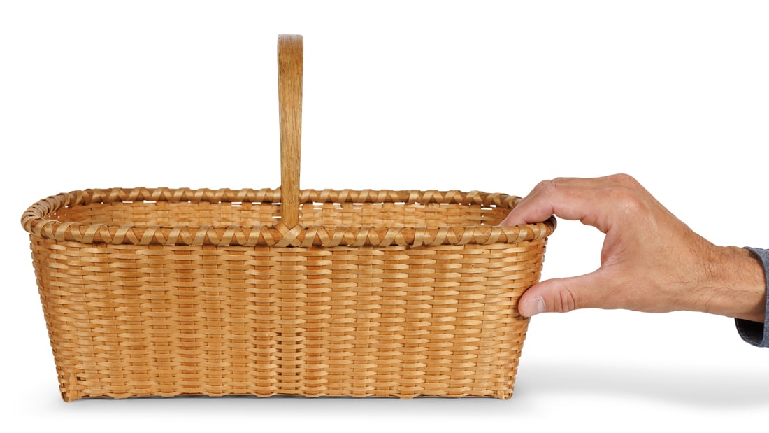 Mount Lebanon Shaker Carrier Basket by Martha Wetherbee (New Hampshire, 1989) 9 1/2 x 9 x 14 1/2 in. (1 of 9)