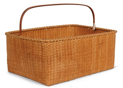 Shaker Tatting Basket by Martha Wetherbee (New Hampshire, 1983) 7 1/2 x 7 x 11 in. (19.1 x 17.8 x