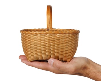 First Edition Mount Lebanon Shaker Spoon Basket by Martha Wetherbee (New Hampshire, 1980) 5 1/2 x 4