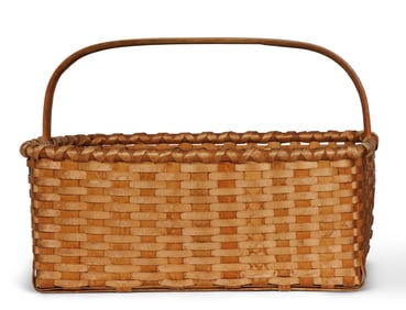 Shaker Carrier Basket by Martha Wetherbee (New Hampshire, 1985) 11 x 11.6 x 16 in. (27.9 x 29.5 x