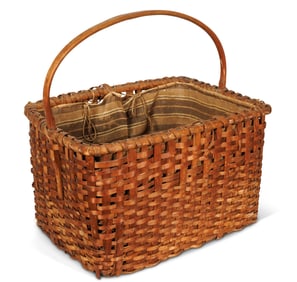 Shaker Laundry Basket (Canterbury, New Hampshire, ca. 1850) 19 x 14 x 18 1/2 in. (48.3 x 35.6 x 47