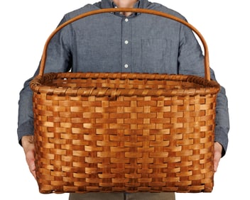Shaker Carrier Basket (Canterbury, New Hampshire, ca. 1850) 19 1/2 x 20 1/2 x 16 in. (49.5 x 52.1 x