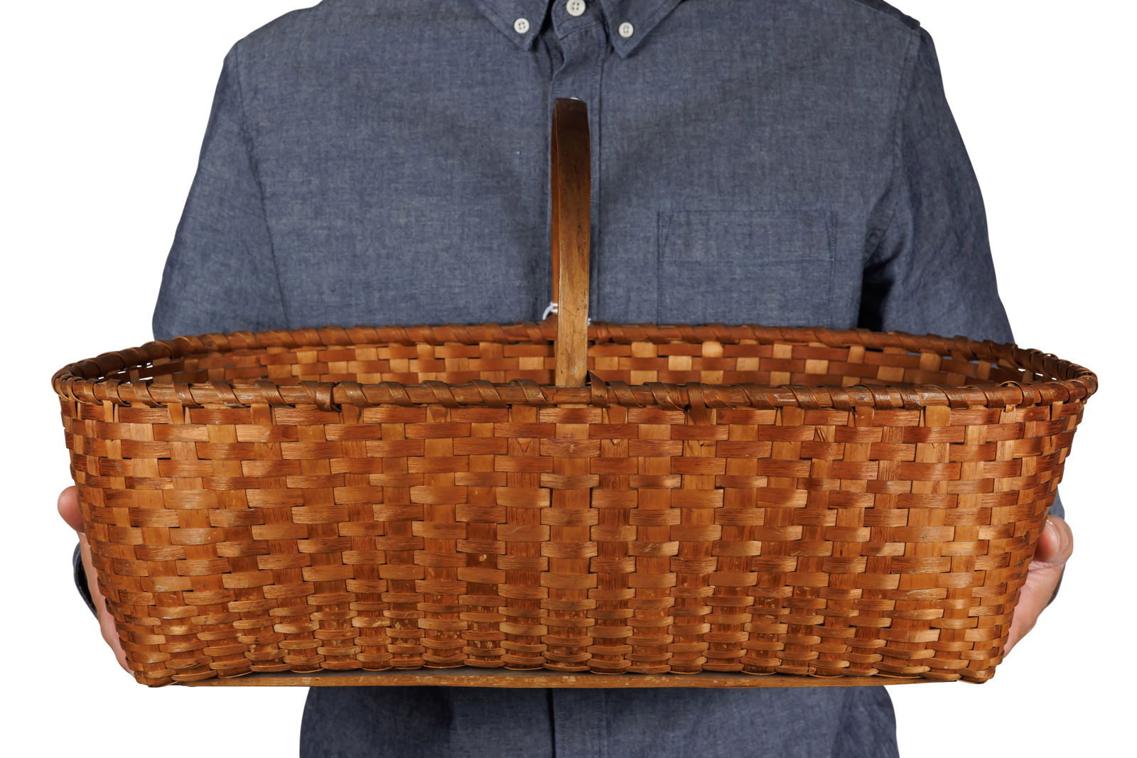 Shaker Hybrid Carrier Basket (Canterbury, New Hampshire or New Lebanon, New York, ca. 1880) 12 x 12 (1 of 8)