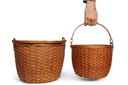 Two Vermont Baskets by the Sweetster Family (Stowe, Vermont ,ca. 1940) Larger: 11 x 13 in. (27.9 x