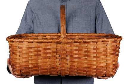 Market Basket by "Blind Charlie" Scofield (Pound Ridge, New York, ca. 1870) 14 x 22 x 14 in. (35.6 x