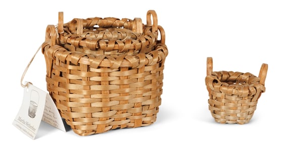 Four Small Taghkanic Baskets by Liz Proper (Taconic Hills, New York, ca. 1985) Largest: 4 x 4 3/4
