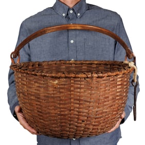 Taghkanic Apple Basket with Rope and Hook (Taghkanic, New York, ca. 1900) 18 x 21 in. (45.7 x 53.3