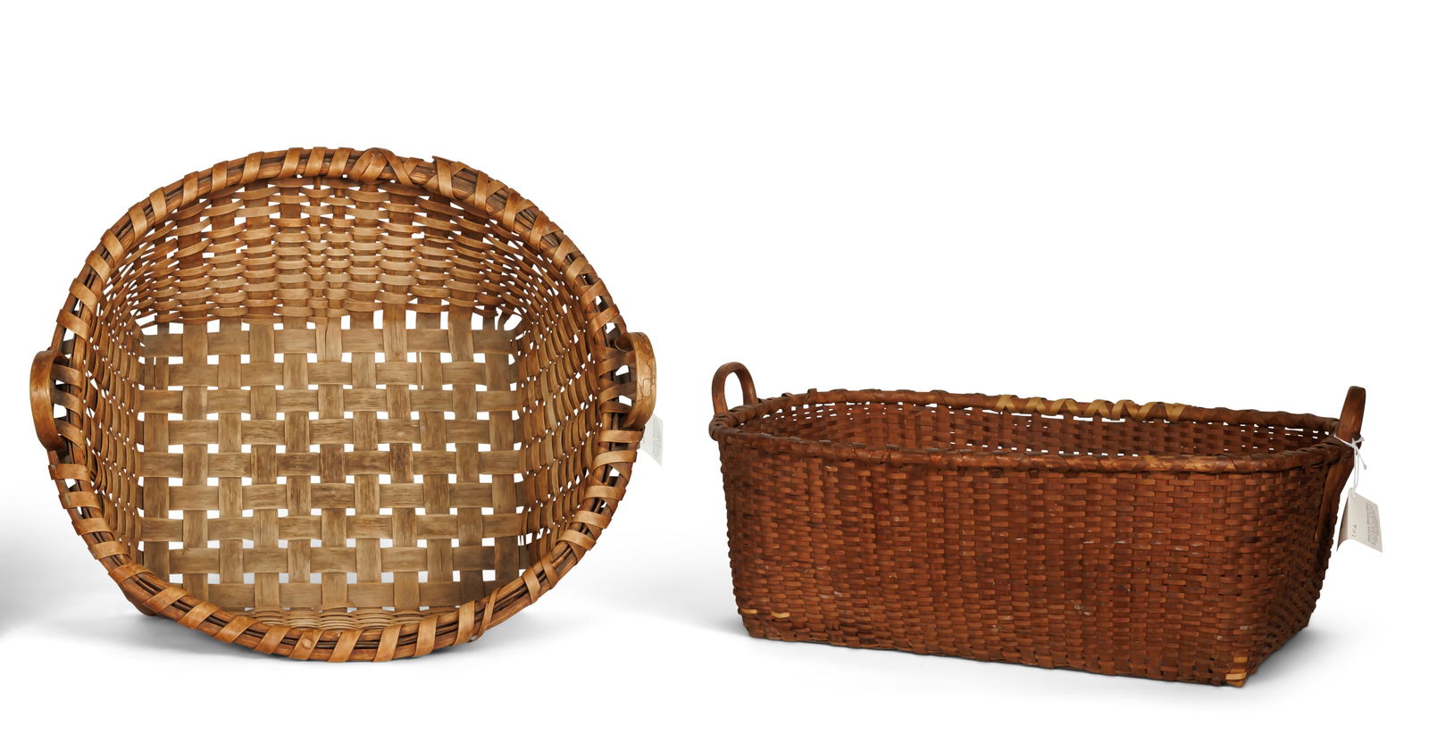 Two New England Baskets (New England, 19th century) Largest: 12 x 17 x 24 1/2 in. (30.5 x 43.2 x (1 of 7)