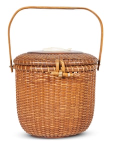 Nantucket Friendship Basket by Jos? Formoso Reyes (Nantucket, Massachusetts, ca. 1950) 10 x 5 1/2 x