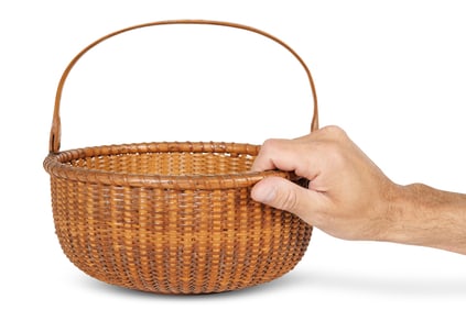 Antique Nantucket Basket (Nantucket, Massachusetts, ca. 1890) 9 x 9 1/2 in. (22.9 x 24.1 cm.)