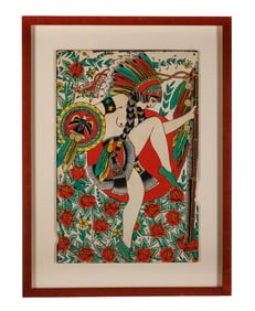 Native American "Sun Dance" Tattoo Design by Robert "Trader Bob" Cleveland (St. Louis, Missouri, ca.
