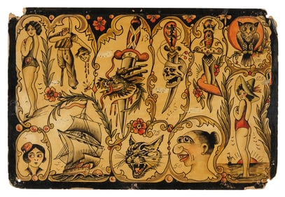 Owl, Daggers and Other Tattoo Designs by Harry "Buckie" Buchanan (Philadelphia, ca. 1925) 10 x 15