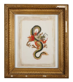 Writhing Dragon Tattoo Design by Ashton Taylor (English, ca. 1910) 9 1/2 x 7 in. (24.1 x 17.8 cm.),