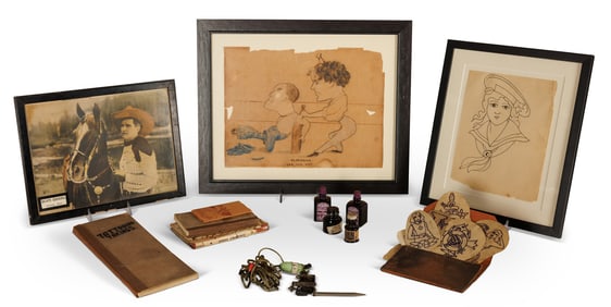 Tattoo Machine, Business Ledgers, Designs and More From Dusty Rhodes (Grimsby, England, 1910 to