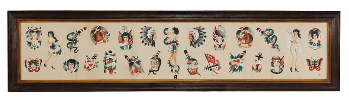 British, Scottish, and Other Tattoo Designs by Alexander Gordon (England, ca. 1935) Sight: 9 x 49