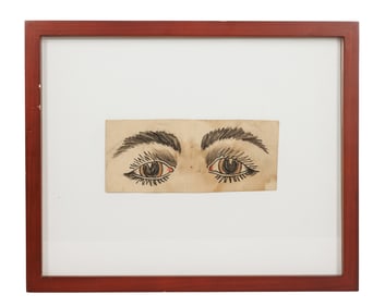 Peering Eyes Tattoo Design by "Cap" Coleman (Norfolk, Virginia, ca. 1930) 2 1/2 x 5 1/2 in. (6.4 x