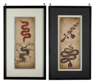 Centipede, Dragon, and Snake Tattoo Designs (English or Japanese, ca. 1910) 4 3/4 x 12 in. (12.1 x