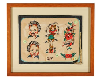 Cowgirl and Other Tattoo Designs by Duke Kaufman (California, ca. 1950) 15 x 18 in. (38.1 x 45.7