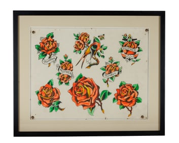 Rose Tattoo Designs by William Grimshaw (America, ca. 1940) 10 1/2 x 13 1/2 in. (26.7 x 34.3 cm.),