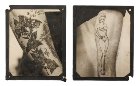 Two Original Shop Photos from Nu-Pike, Long Beach Tattoo (Long Beach, ca. 1960) Each: 10 x 8 in.