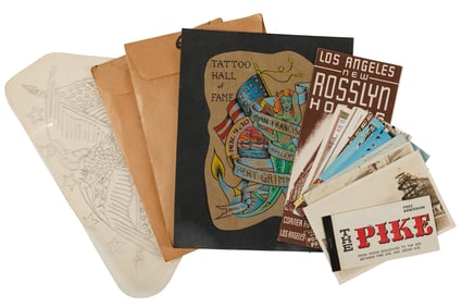 Collection of California Tattoo Items and Related Ephemera (California, 1930-1980) Largest: 14 x 11
