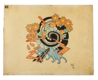 Japanese Tattoo Design by Ernie Carafa (Toms River, New Jersey, 1977) 11 x 14 in. (27.9 x 35.6 cm.)