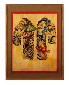 Japanese Split Chest Tattoo Design (2008) 23 1/2 x 18 in. (59.7 x 45.7 cm.), Frame: 29 x 22 in.