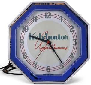 Kelvinator Appliances Neon Advertising Clock (America, ca. 1950) 18 1/4 x 18 1/4 in. (46.4 x 46.4