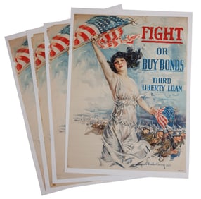Four WWI Liberty Loan Posters by Howard Chandler Christy (Boston, 1917) 40 x 30 in. (101.6 x 76.2
