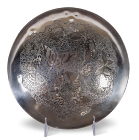 George C. Shreve & Co. Sterling Silver Butterfly Bowl (San Francisco, ca. 1885) 2 x 9 1/2 in. (5.1 x