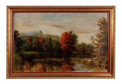 Autumn Landscape Painting by Darius Cobb, Possibly White Mountains