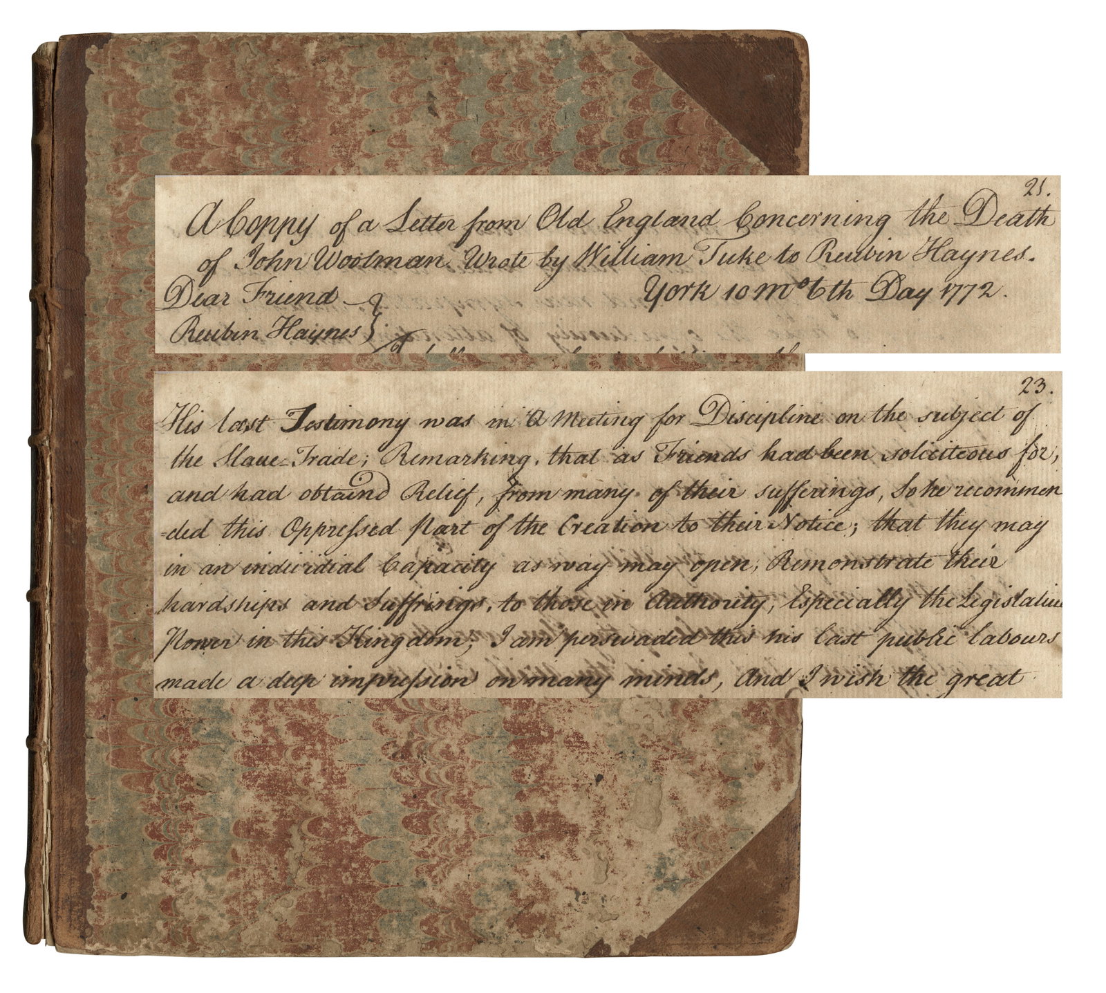 Manuscript Letterbook for Quaker Abolitionist John Woolman [Slavery] (America, 1758 to 1772) 9 x 7 (1 of 8)