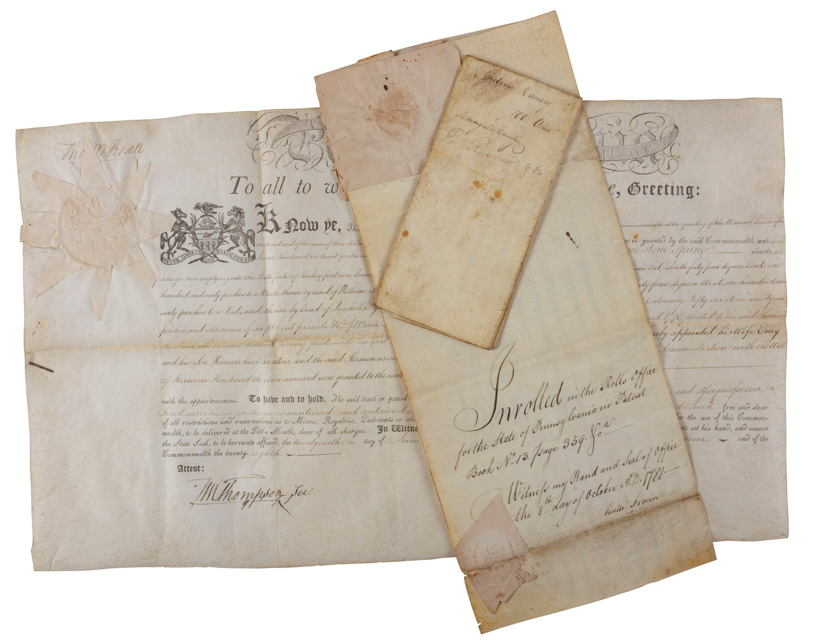 Group of Founding Father Manuscript Deeds Signed by Timothy Matlack, Peter Muhlenberg, Thomas (1 of 8)