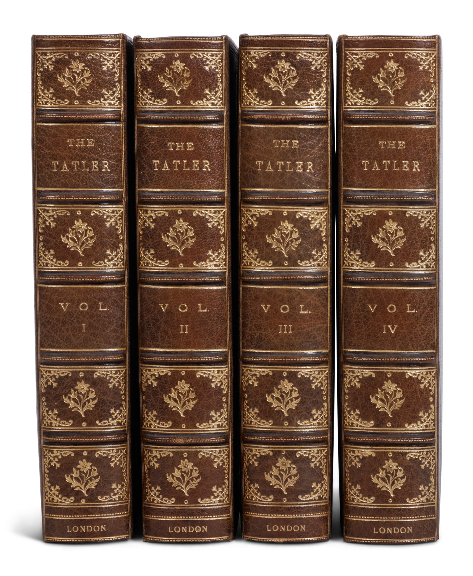 The Tatler by Richard Steele, Leather-Bound Set, Copy No. 1 [Fine Binding - Rare Book], (London, (1 of 3)