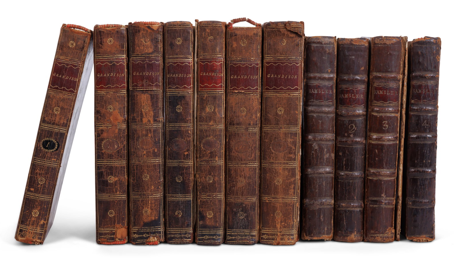 The Rambler and History of Sir Charles Grandison, 18th Century Leather-Bound Sets, [Rare Book - (1 of 5)