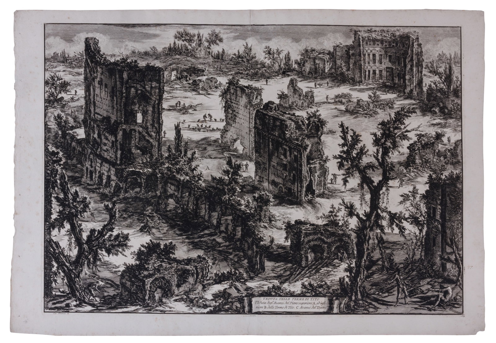 Giovanni Piranesi, Two Etchings From the Vedute di Roma (18th century) Each: 22 x 30 in. (55.9 x (1 of 2)