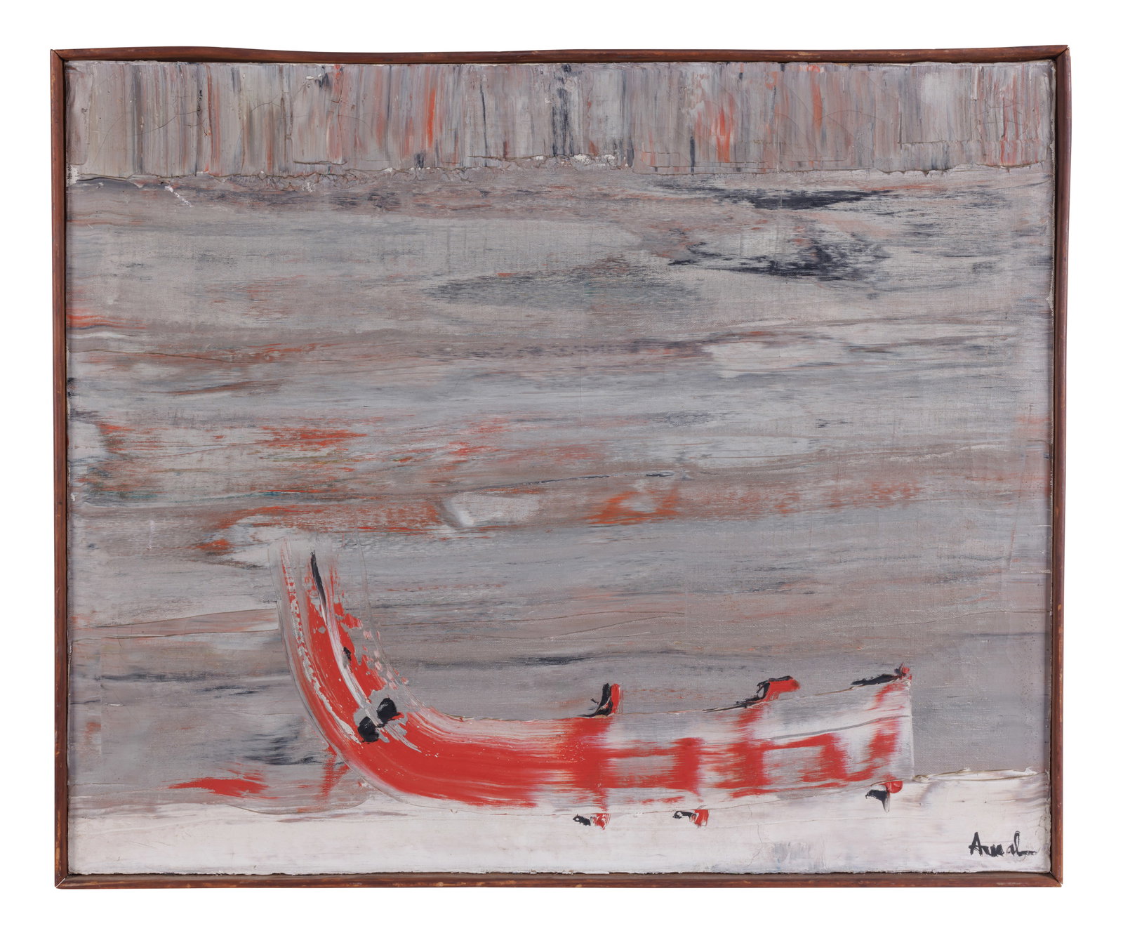 Abstract Painting by Francois Arnal, "Making Someone I love Smile" (France 1959) Sight: 23 1/2 x 28 (1 of 3)