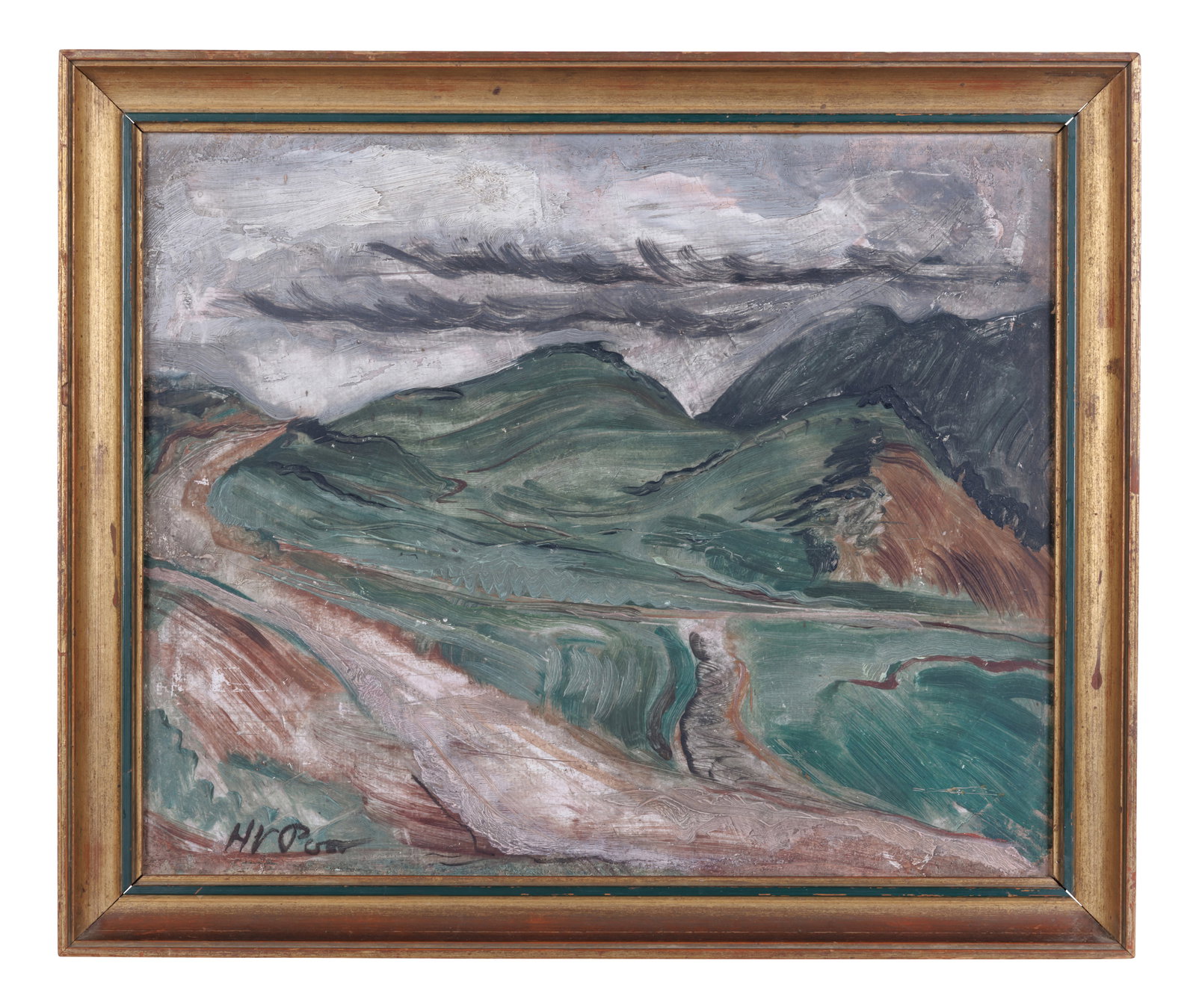 Expressionist Landscape Painting by Henry Varnum Poor (ca. 1930) Sight: 11 3/4 x 14 in. (29.8 x 35.6 (1 of 2)