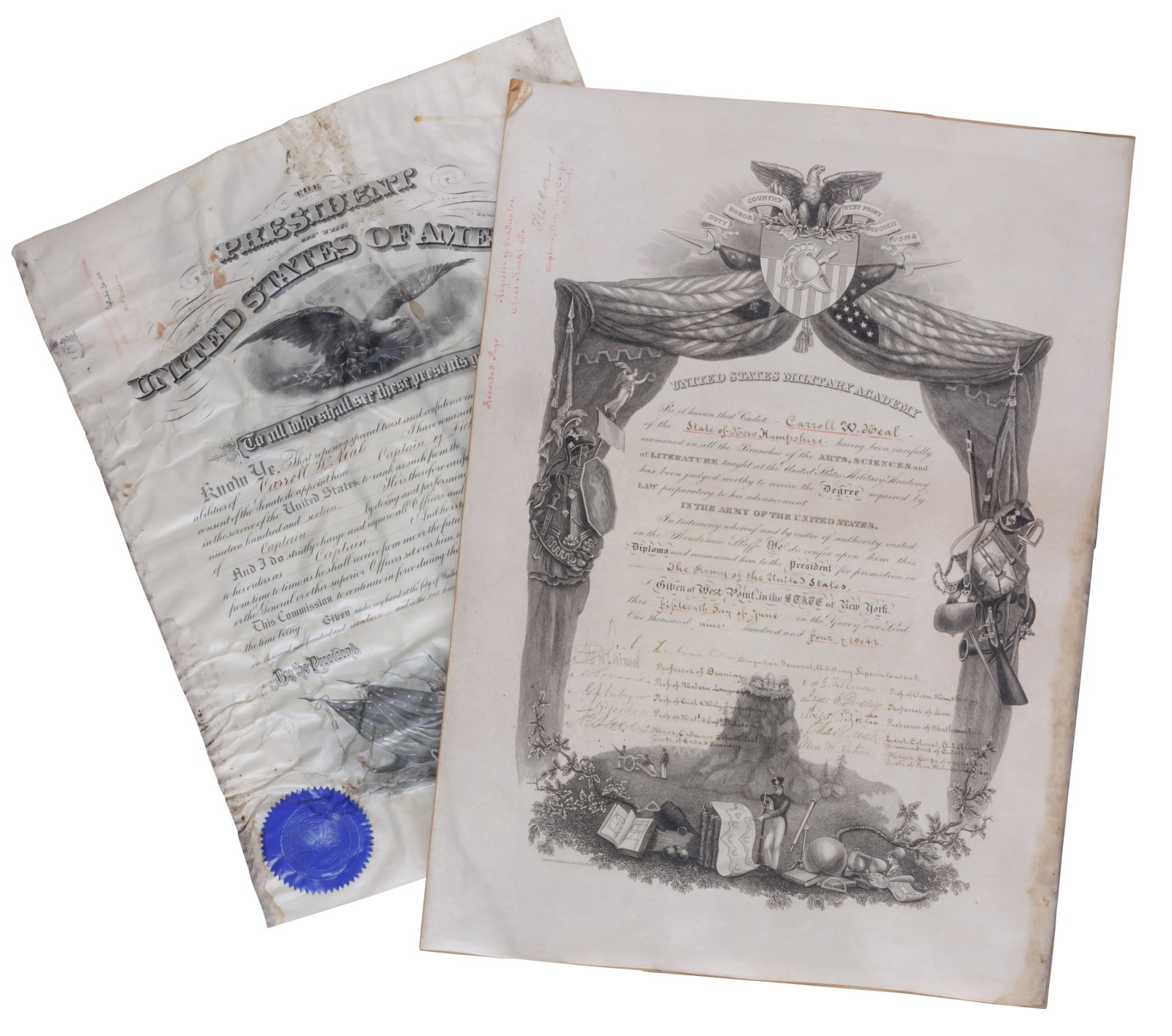 Woodrow Wilson Signed U.S. Army Commission, with Military Academy Diploma [West Point] (1916) (1 of 3)