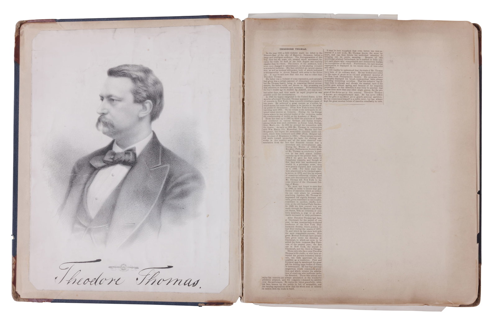 Scrapbook for Conductor Theodore Thomas, Dudley Buck, and Others, [Orchestra - Symphony] (Jersey (1 of 12)
