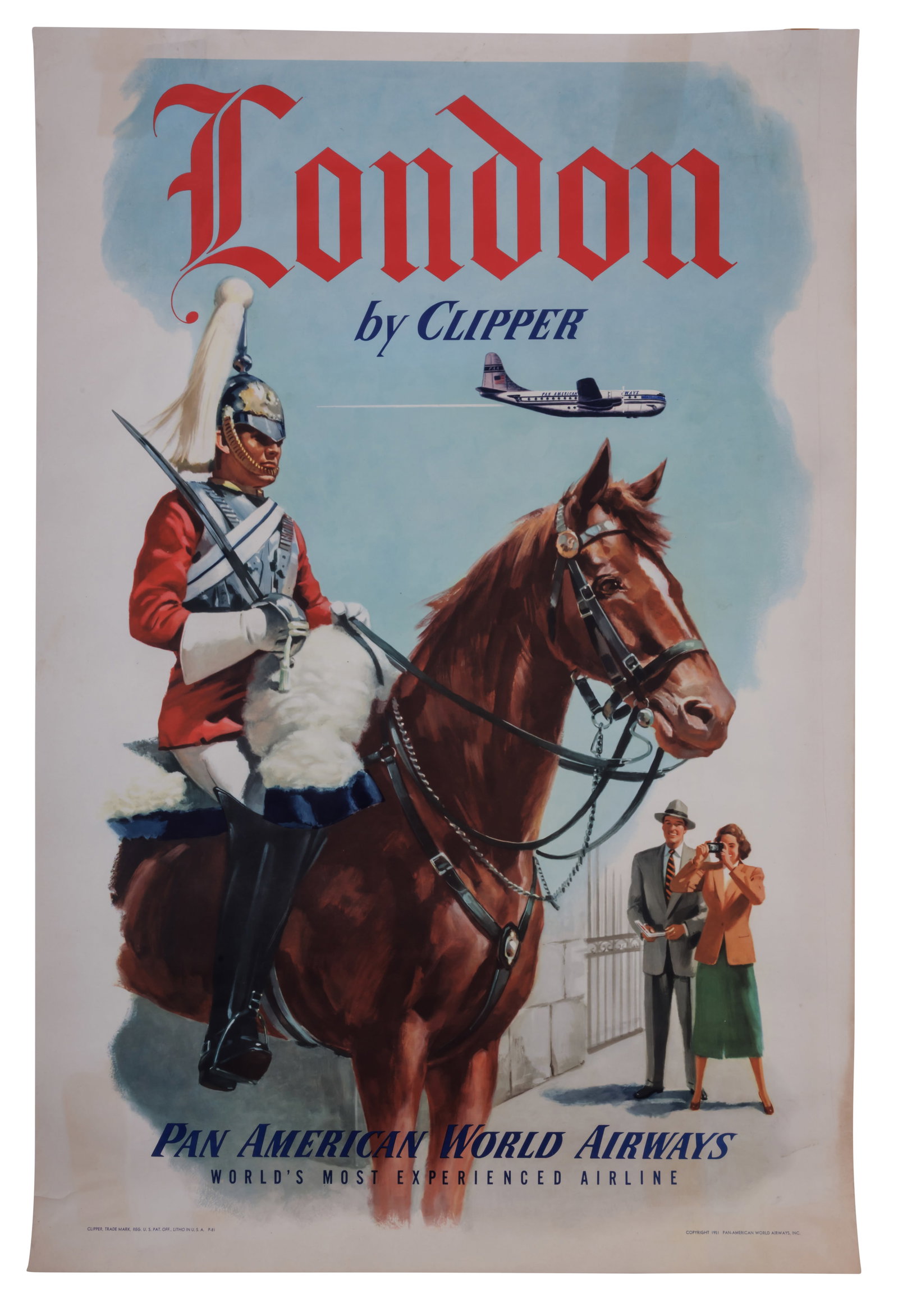 Eight Airline and Tourism Travel Posters, Pan Am London and Others [Boeing - Lithograph - Aviation - (1 of 8)