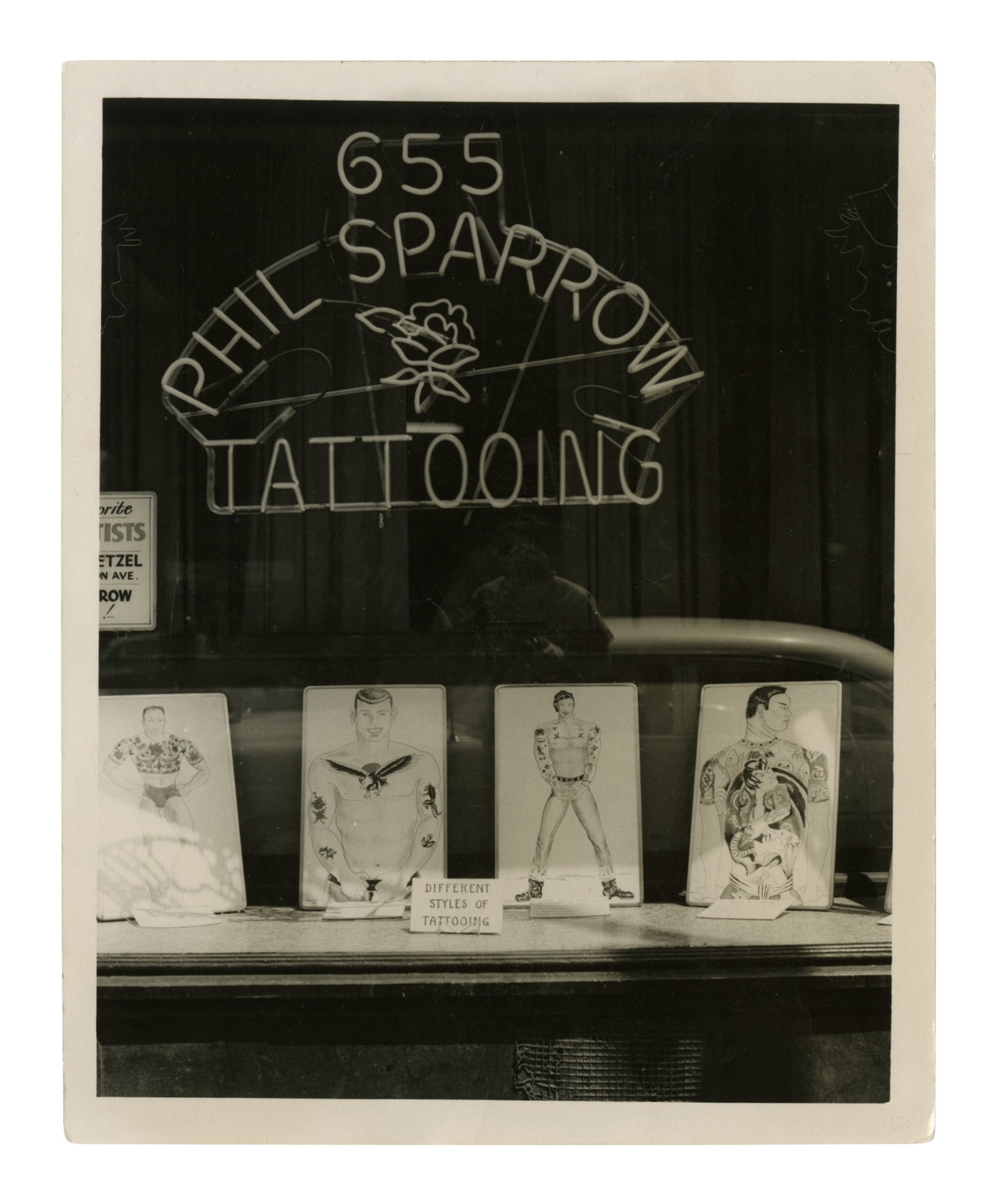 Phil Sparrow's Chicago Tattoo Shop [Photograph - LGBTQ] (Chicago, ca.1956) 5 x 4 in. (12.7 x 10.2 (1 of 2)