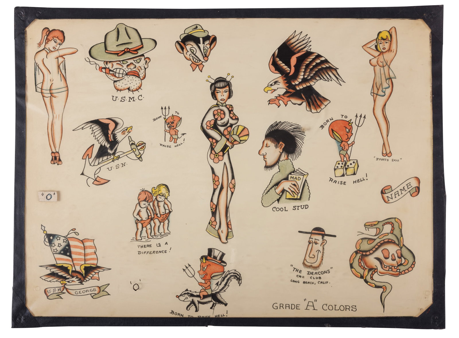 MAD Magazine and Deacons Car Club Tattoo Designs by Spike Russell [Long Beach - Marine Corps] (1 of 2)